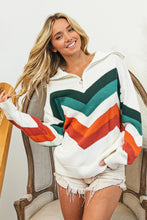 Load image into Gallery viewer, BiBi Multi Color Chevron Pattern Sweater