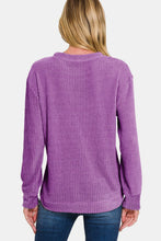 Load image into Gallery viewer, Zenana Chenille Waffle Round Neck Sweater