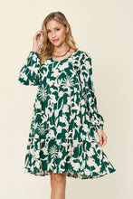 Load image into Gallery viewer, Double Take Full Size Printed Ruffle Hem Long Sleeve Dress