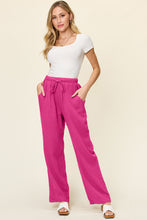 Load image into Gallery viewer, Double Take Full Size Texture Drawstring Straight Pants