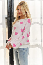 Load image into Gallery viewer, ADORA Heart Round Neck Drop Shoulder Sweater