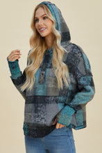 Load image into Gallery viewer, Double Take Full Size Plaid Dropped Shoulder Hoodie