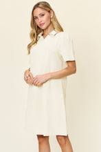 Load image into Gallery viewer, Double Take Full Size Texture Collared Neck Short Sleeve Dress