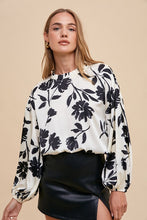 Load image into Gallery viewer, Annie Wear Frill Printed Balloon Sleeve Blouse