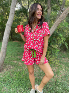 PREORDER: Christmas Candy Pajama Set in Three Colors also in Plus