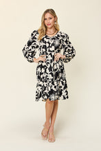 Load image into Gallery viewer, Double Take Full Size Printed Ruffle Hem Long Sleeve Dress