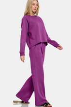 Load image into Gallery viewer, Zenana Round Neck Raglan Sleeve Top and Elastic Waist Pants - Loungewear