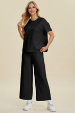 Load image into Gallery viewer, Double Take Full Size Texture Round Neck Short Sleeve Top and Pants Set