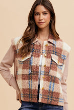 Load image into Gallery viewer, Faux Fur Plaid Button Up Jacket