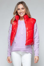 Load image into Gallery viewer, Snobbish Zip Up Turtleneck Shiny Quilted Vest