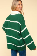 Load image into Gallery viewer, Haptics Collared Neck Striped Contrast Sweater