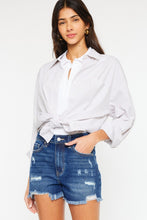 Load image into Gallery viewer, Kancan High Rise Frayed Hem Denim Shorts