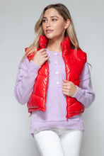 Load image into Gallery viewer, Snobbish Zip Up Turtleneck Shiny Quilted Vest