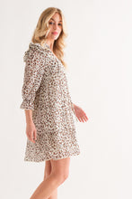 Load image into Gallery viewer, And The Why Leopard Ruffle Hem Woven Mini Dress