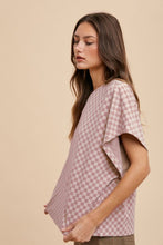 Load image into Gallery viewer, Annie Wear Checkered Round Neck Short Sleeve T-Shirt