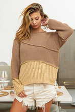 Load image into Gallery viewer, BiBi Texture Detail Contrast Drop Shoulder Sweater