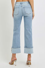 Load image into Gallery viewer, RISEN Plus Size Ankle Straight Leg Cuffed Jeans