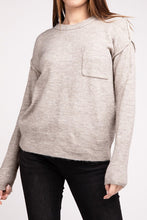 Load image into Gallery viewer, Melange Hi-Low hem Round Neck Sweater