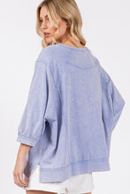 Load image into Gallery viewer, SAGE + FIG Mineral Washed Side Slit Round Neck Sweatshirt