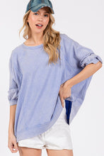 Load image into Gallery viewer, SAGE + FIG Mineral Washed Side Slit Round Neck Sweatshirt