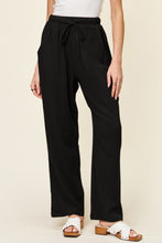 Load image into Gallery viewer, Double Take Full Size Texture Drawstring Straight Pants