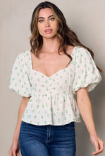 Load image into Gallery viewer, Green Detailed Peplum Top