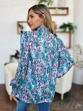Load image into Gallery viewer, Double Take Full Size Printed Smocked Long Sleeve Blouse