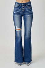 Load image into Gallery viewer, RISEN Distressed Button-Fly Flare Jeans