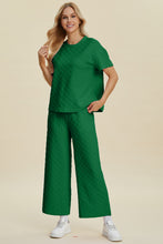 Load image into Gallery viewer, Double Take Full Size Texture Round Neck Short Sleeve Top and Pants Set