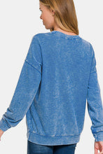 Load image into Gallery viewer, Zenana Washed Round Neck Dropped Shoulder Sweatshirt