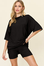 Load image into Gallery viewer, Double Take Full Size Texture Round Neck Drop Shoulder T-Shirt and Shorts Set