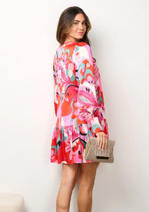 Satin Printed Dress