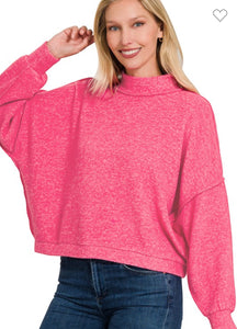 Pink Brushed Sweater Top