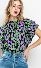 Load image into Gallery viewer, Purple Printed Blouse