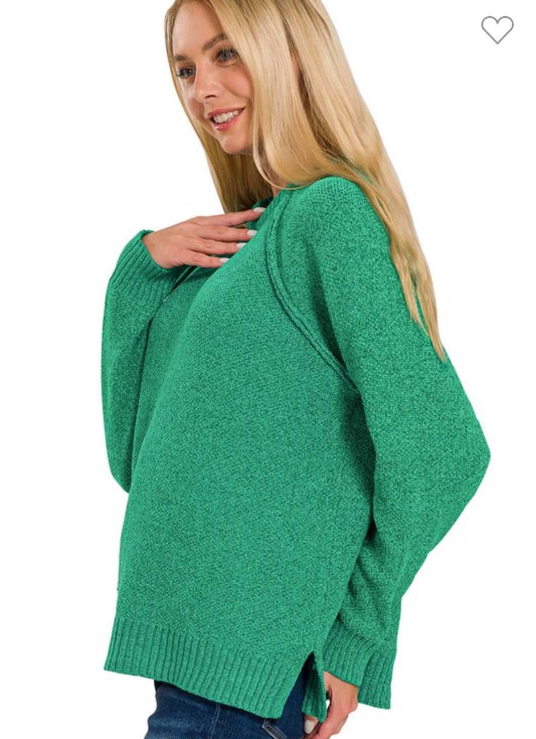 Kelly Green Chenille Sweater