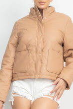 Load image into Gallery viewer, Mock Neck Quilted Jacket