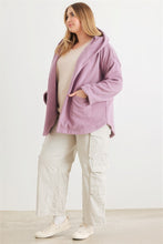 Load image into Gallery viewer, Plus Two Pocket Open Front Soft To Touch Hooded Cardigan Jacket