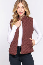 Load image into Gallery viewer, Suede Piping Quilted Padding Vest