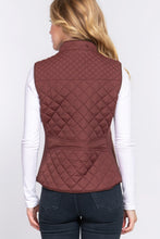 Load image into Gallery viewer, Suede Piping Quilted Padding Vest