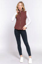 Load image into Gallery viewer, Suede Piping Quilted Padding Vest