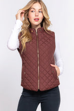 Load image into Gallery viewer, Suede Piping Quilted Padding Vest