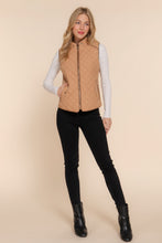 Load image into Gallery viewer, Suede Piping Quilted Padding Vest