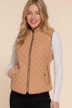 Load image into Gallery viewer, Suede Piping Quilted Padding Vest