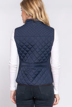 Load image into Gallery viewer, Suede Piping Quilted Padding Vest