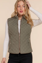 Load image into Gallery viewer, Suede Piping Quilted Padding Vest