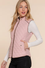 Load image into Gallery viewer, Suede Piping Quilted Padding Vest