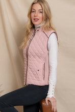 Load image into Gallery viewer, Suede Piping Quilted Padding Vest