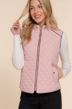 Load image into Gallery viewer, Suede Piping Quilted Padding Vest