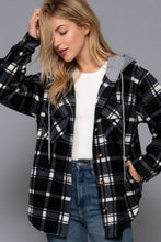 Load image into Gallery viewer, Plaid Print Hoodie Fleece Jacket