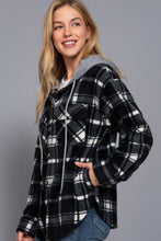 Load image into Gallery viewer, Plaid Print Hoodie Fleece Jacket